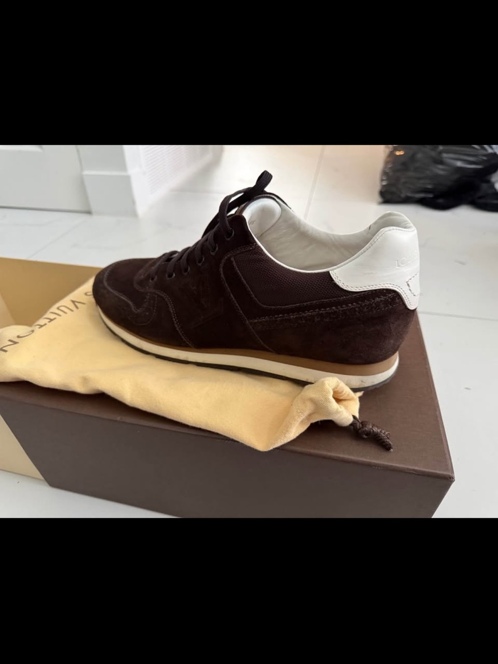 Louis Vuitton Men's Brown Suede Casual Sneaker